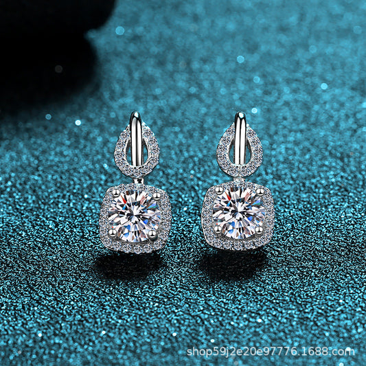 1.6 Carat Moissanite Diamond Earrings
