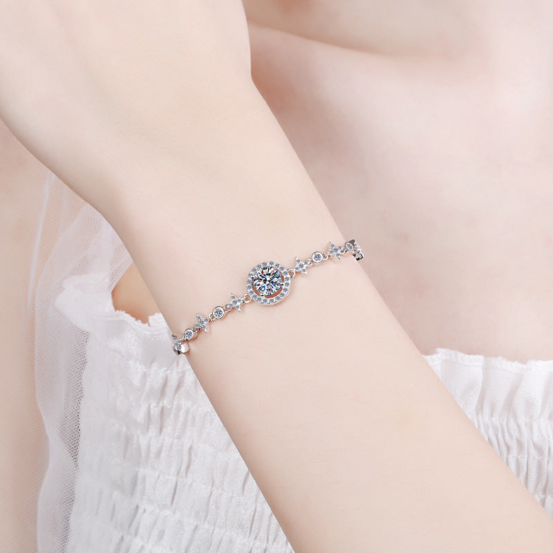 one carat moissanite bracelet for women