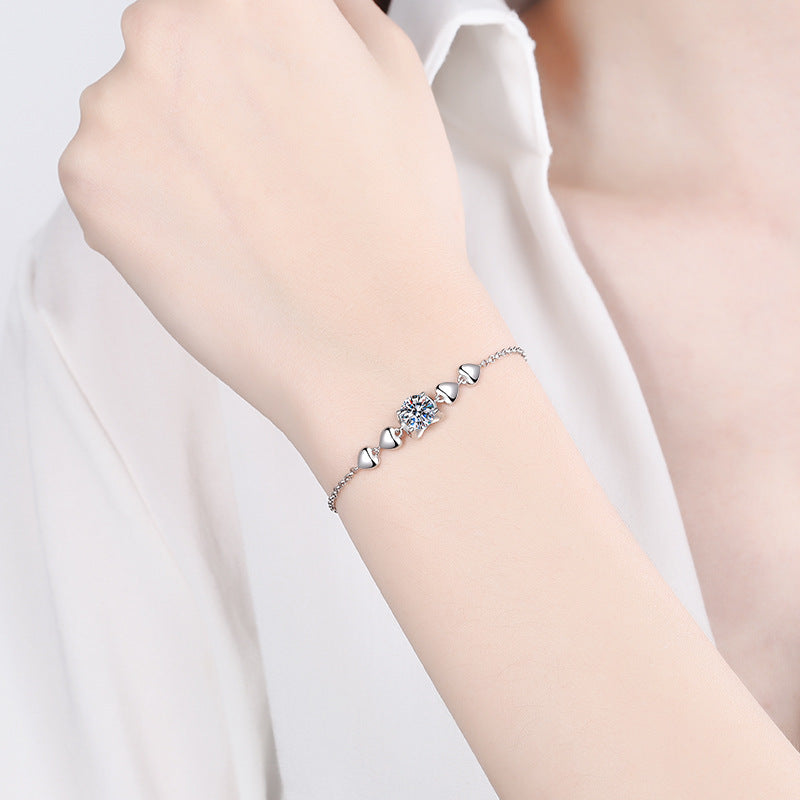 Moissanite s925 sterling silver bracelet for women