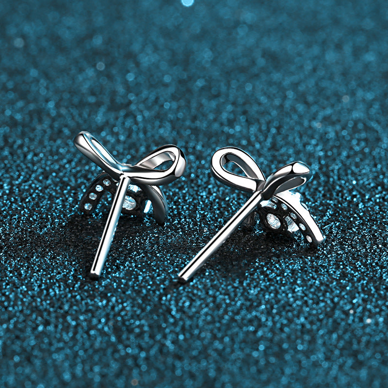 Moissanite bow earrings