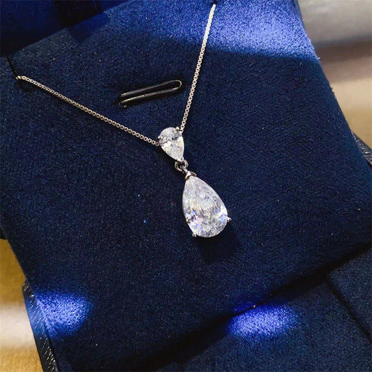 necklace clavicle chain moissanite diamond pendant