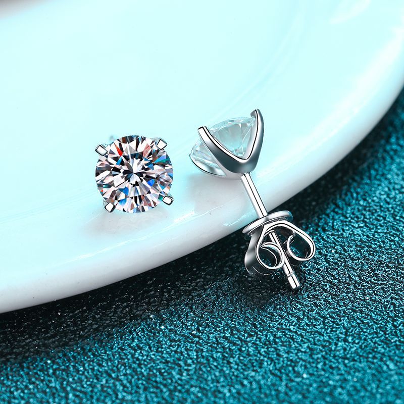 carat moissanite earrings simple style
