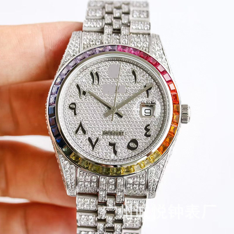 Fully automatic mechanical watch fashion diamond log men's waterproof watch