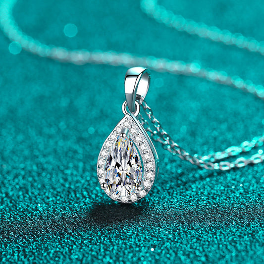 5*8 pear-shaped moissanite clavicle chain