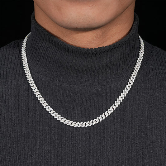 moissanite S925 silver rhombus Cuban chain
