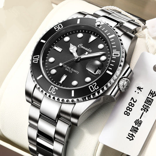 Fully automatic watch for men, popular new calendar, luminous waterproof business watch steel band