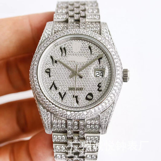 Fully automatic mechanical watch fashion diamond log men's waterproof watch