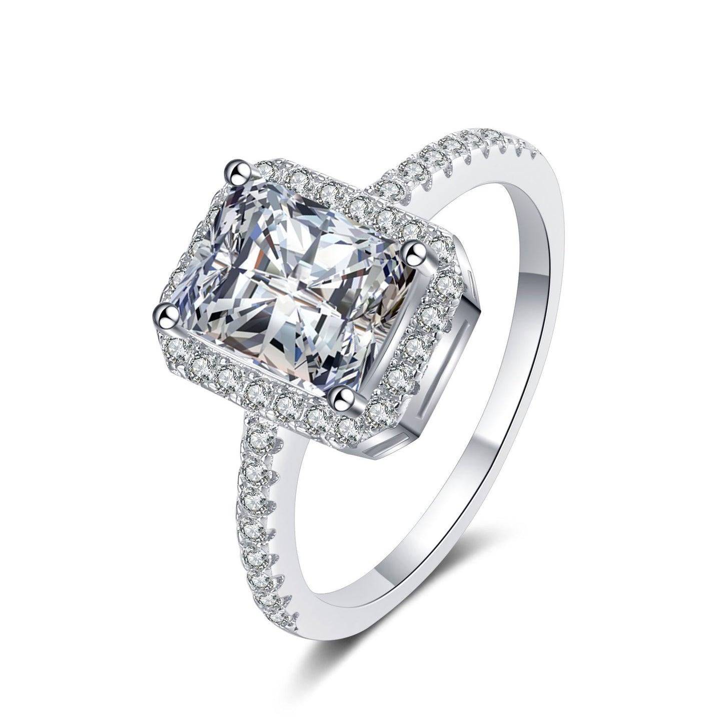 1 carat 2 carat four-claw special-shaped moissanite ring