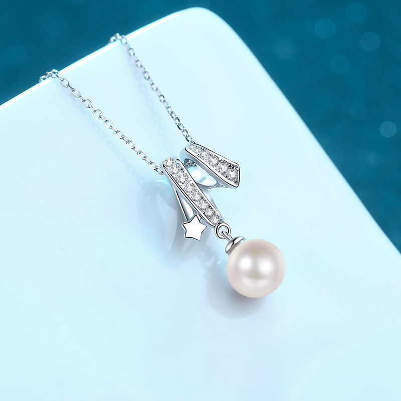 flawless freshwater pearl moissanite necklace