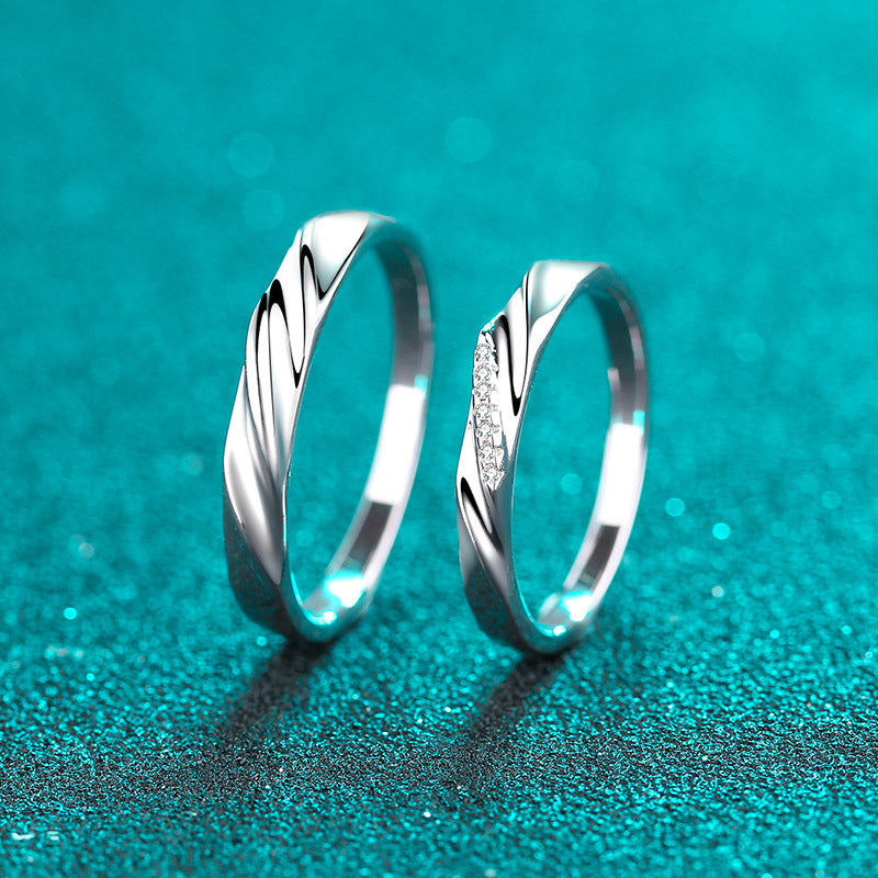 25 sterling silver couple ring female moissanite ring