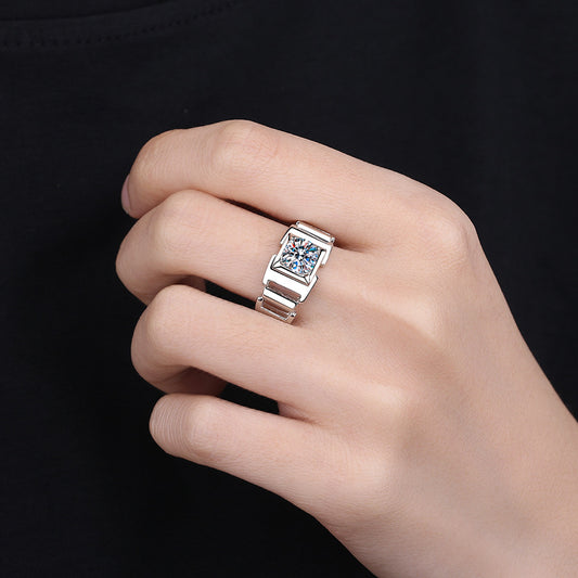 Men 1 carat moissanite diamond ring