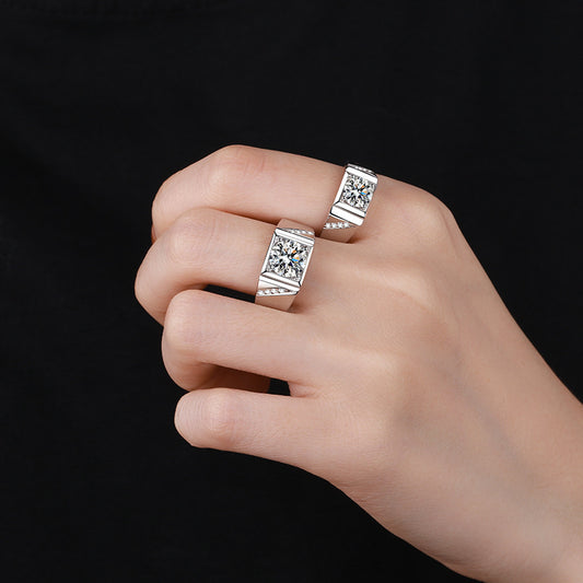 Men 1 ,2 carat moissanite diamond ring